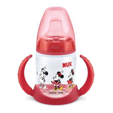 Nuk First Choice Temperature Control Minnie Mouse Шише за сок със силиконов накрайник за деца от 6 до 18 месеца x150 мл, Red