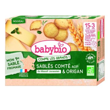 Babybio Био мини Бисквити със сирене Comte и риган х72 г