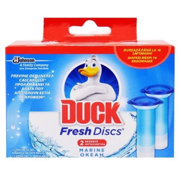 Duck Marine Пълнител гел-диск за дозатор  за тоалетна чиния с аромат на океан x2 броя