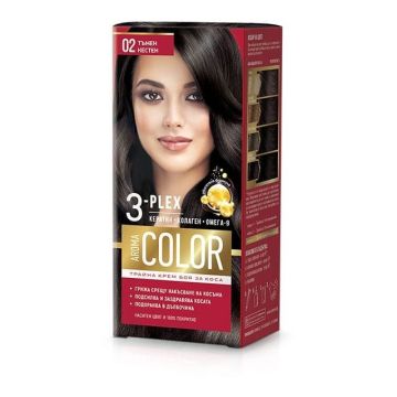 Aroma Color Дълготрайна крем-боя за коса, 02 Тъмен кестен