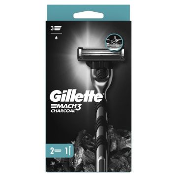 Gillette Mach 3 Charcoal Самобръсначка за мъже с 2 ножчета
