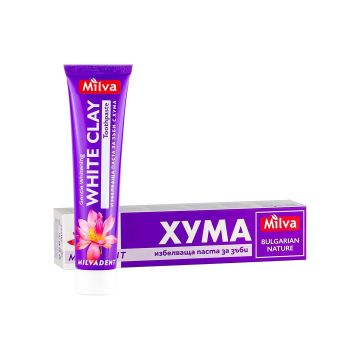 Milva Избелваща паста за зъби с бяла хума x75 мл