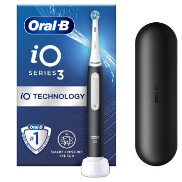 Oral-B iO Series 3 Електрическа четка за зъби, цвят Black + калъф, IOG3.1A6.2K