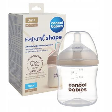 Canpol babies Шише за хранене с биберон за новородени х150 мл
