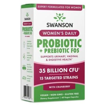 Женски ежедневен пробиотик + пребиотик FOS 35млрд CFU х60 веге капсули Swanson