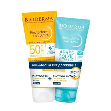 Bioderma Photoderm Комплект Слънцезащитно мляко и успокояващ и охлаждащ гел-крем за лице и тяло
