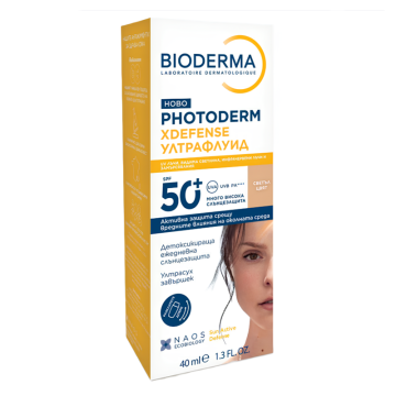 Bioderma Photoderm Xdefense Оцветен слънцезащитен ултра флуид за лице SPF50+х40 мл, цвят 02