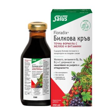 Floradix Билкова кръв Билково-плодов еликсир с желязо х250 мл