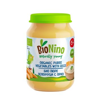 Bionino Био пюре заленчуци с ориз за деца над 6 месечна възраст х190 грама