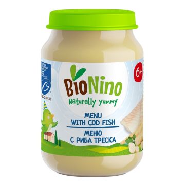 Bionino Био меню с рибна треска и зеленчуци за деца над 6 месечна възраст х190 грама