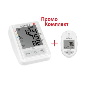 Промо комплект Мicrolife BP B3 AFIB автоматичен апарат за кръвно + Microlife Multiplex система за мултимониторинг