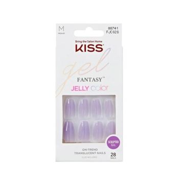 Kiss Gel Fantasy Jelly Комплект изкуствени нокти, размер M х28 броя