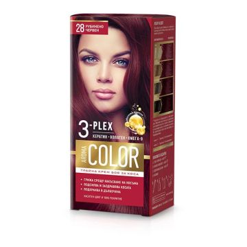 Aroma Color Дълготрайна крем-боя за коса, 28 Рубинено червен