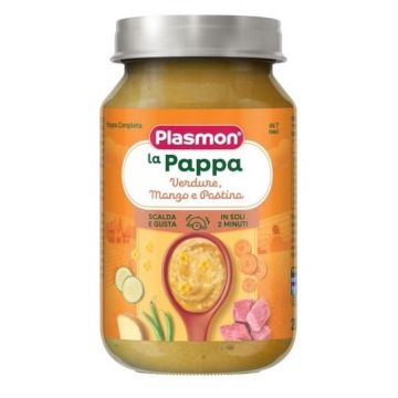 Plasmon Пюре от зеленчуци, бебешка паста и говеждо месо 7+ месеца x200 грама