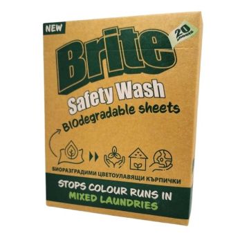 Brite Safety Wash Биоразградими кърпички за сигурно пране x20 броя