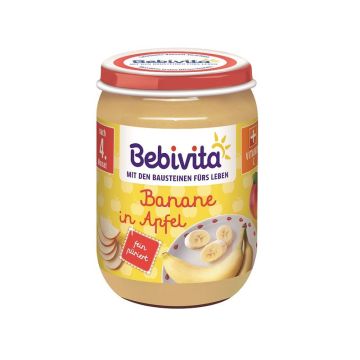 Bebivita Пюре ябълка и банан от 4 месечна възраст х190 грама - 1001