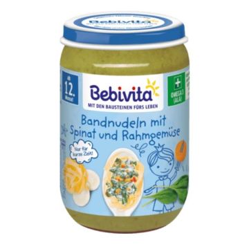Bebivita Макарони със спанак, зеленчуци в сметана за деца над 12 месеца х250 грама - 16203