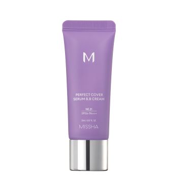 Missha M Perfect Cover SPF50+ ББ крем обогатен със серум за лице x20 мл, 21 Light Beige