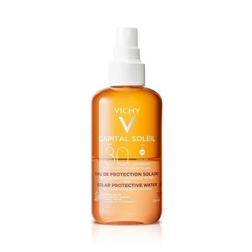 Vichy Capital Soleil Слънцезащитна вода за лице и тяло за подобряване на тена SPF30 х200 мл