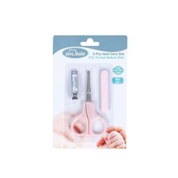 Sevi Baby Хигиенен комплект Грижа за бебешки нокти, розов