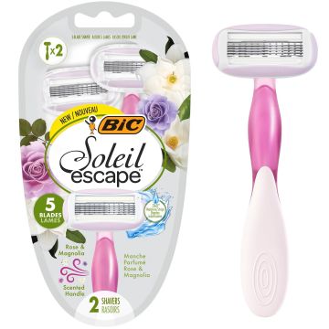 BIC Soleil  Escape 5 Еднократна самобръсначка Rose & Magnolia x2 броя