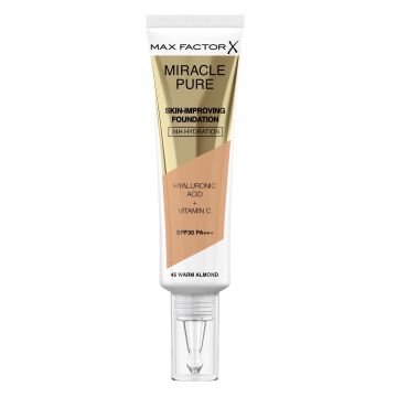 Max Factor Miracle Pure  Фон дьо тен за лице x30 мл, 45 Warm Almond