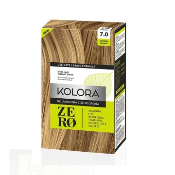 Kolora Zero Безамонячна полутрайна крем-боя за коса 7.0 Натурално рус