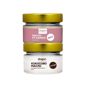 Масло от карите + Кокосово масло, Био 2х100 ml Dragon Superfoods