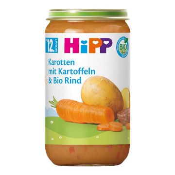 Hipp Био моркови с картофи и органично телешко х250 г - 6850