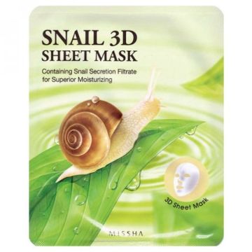 Missha 3D Маска за лице с екстракт от охлюви за всеки тип кожа x21 грама