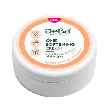 DeBa Natural Beauty ONE Омекотяващ крем за лице, ръце и тяло с масло от ший и кайсиеви ядки x200 мл