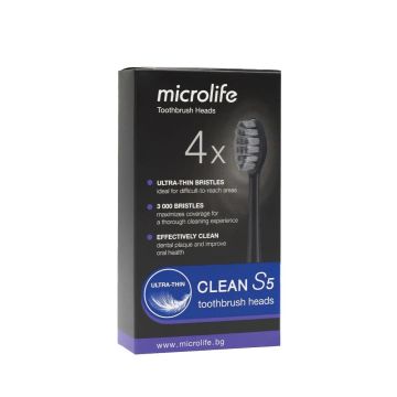 Microlife Clean S5 Soft Накрайник за електрическа четка за зъби х4 броя