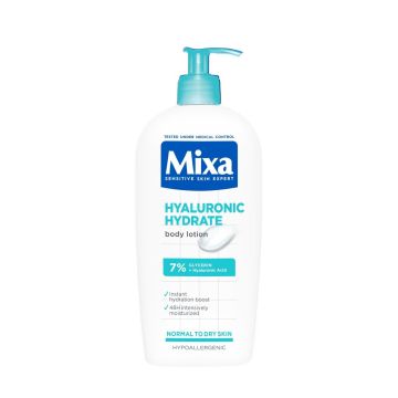 Mixa Hyaluronic Hydrate Интензивно хидратиращ лосион за тяло за нормална към суха кожа x400 мл