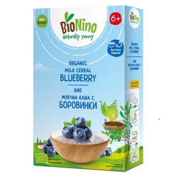 BioNino Био млечна каша с боровинки за деца над 6 месечна възраст х200 г