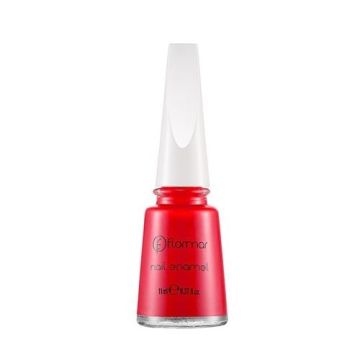 Flormar Nail Enamel Плътен и траен лак за нокти, цвят 377 Red Coral