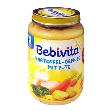 Bebivita пюре картофи и зеленчуци с пуешко месо от 8 месечна възраст х 220 грама