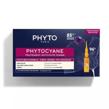 Phyto Phytocyane Терапия против реактивен косопад при жени 12 ампули x5 мл