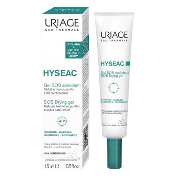 Uriage Hyseac SOS Подсушаващ гел за лице за мазна кожа склонна към несъвършенства, белези и акне x15 мл