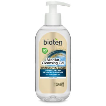 Bioten Hyaluronic Gold Почистващ гел за лице за всеки тип кожа x200 мл