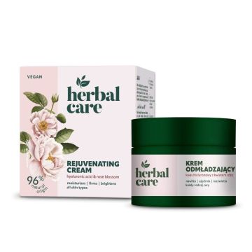 Farmona Herbal Care Подмладяващ крем за лице с хиалуронова киселина и розов цвят х50 мл