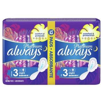 Always Platinum Duo Ultra Night Plus Дамски превръзки х2*6 броя