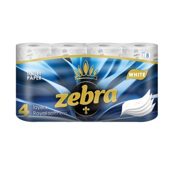 Zebra White Тоалетна хартия x8 броя