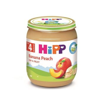 Hipp Био пюре от праскови с банани за деца от 4-тия месец x125 грама - 4396
