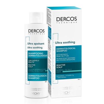 Vichy Dercos Успокояващ шампоан за раздразнен скалп и мазна коса x200 мл