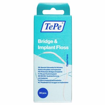 TePe Bridge & Implant Floss Конец за зъби за почистване на импланти