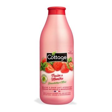 Cottage Strawberry & Mint Душ гел и пяна за вана с аромат на ягода и мента x750 мл