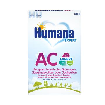 Humana AC Expert Храна при стомашно-чревни нарушения, колики или функционален запек при кърмачета веднага след раждането x300 грама