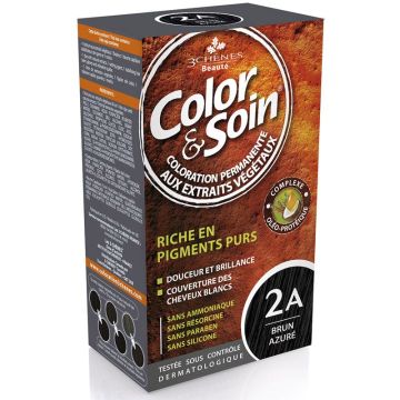 3Chenes Color & Soin Безамонячна боя за коса, цвят 2А Черен Лазур