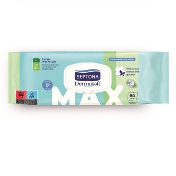 Septona Dermasoft Max Влажни кърпички с памук и глицерин x60 броя