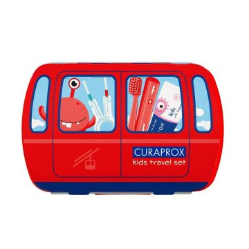 Curaprox Kids Комплект за пътуване за деца, цвят червен
